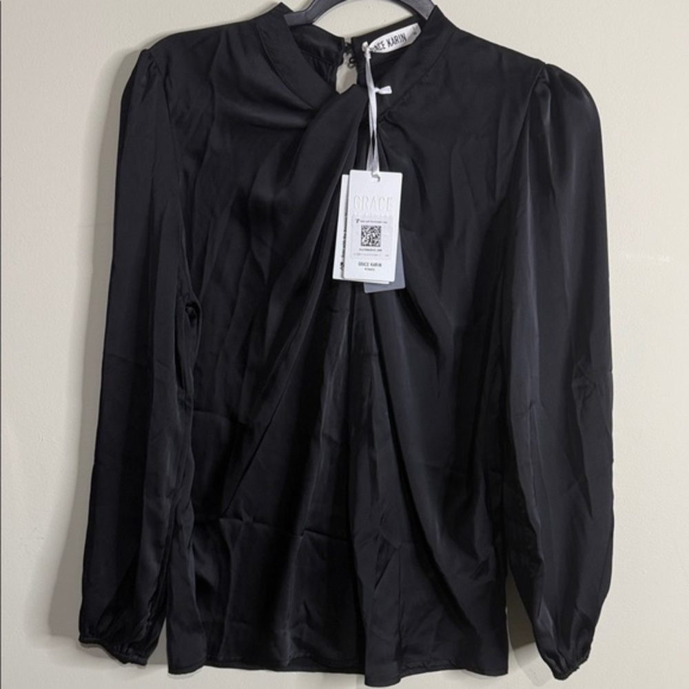 Grace Karin Elegant Black Blouse